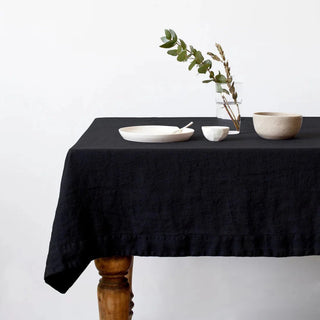 LIMITED EDITION Black Linen Tablecloth - Linen Tales B2B 1