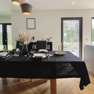 LIMITED EDITION Black Linen Tablecloth - Linen Tales B2B 2