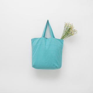 LIMITED EDITION Coastal Blue Linen Big Bag - Linen Tales B2B 