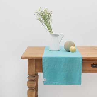 LIMITED EDITION Coastal Blue Linen Table Runner - Linen Tales B2B 