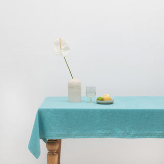 LIMITED EDITION Coastal Blue Linen Tablecloth - Linen Tales B2B 