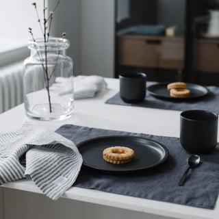 LIMITED EDITION Dark Grey Linen Placemat - Linen Tales B2B 3