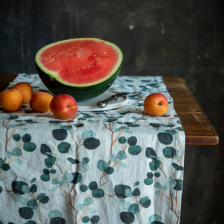 LIMITED EDITION Eucalyptus Linen Table Runner - Linen Tales B2B 