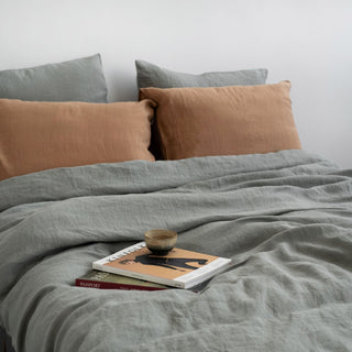 LIMITED EDITION Khaki Linen Duvet Cover - Linen Tales B2B 3
