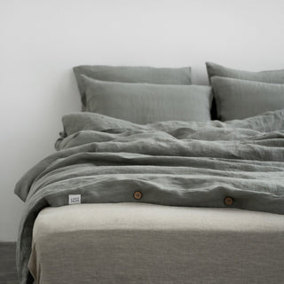 LIMITED EDITION Khaki Linen Duvet Cover Set - Linen Tales B2B 3