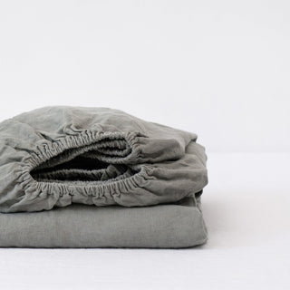 LIMITED EDITION Khaki Linen Fitted Sheet - Linen Tales B2B 
