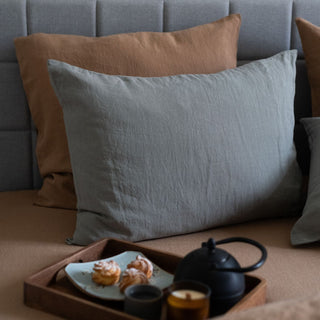 LIMITED EDITION Khaki Linen Pillowcase - Linen Tales B2B 3