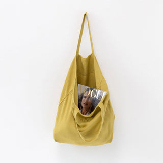 LIMITED EDITION Lemon Curry Linen Big Bag - Linen Tales B2B 