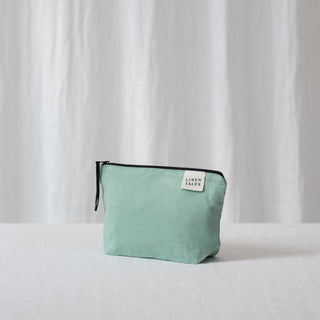 LIMITED EDITION Linen Tales Lichen Twill Linen Makeup Pouch - Linen Tales B2B 