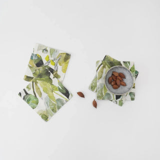 LIMITED EDITION Lotus Linen Coasters Set of 4 - Linen Tales B2B 