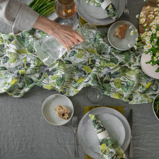 LIMITED EDITION Lotus Linen Table Runner - Linen Tales B2B 3