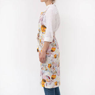 LIMITED EDITION Orange Flow Linen Chef Apron - Linen Tales B2B 