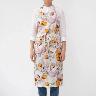 LIMITED EDITION Orange Flow Linen Chef Apron - Linen Tales B2B 