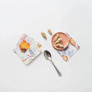 LIMITED EDITION Orange Flow Linen Coasters Set of 4 - Linen Tales B2B 