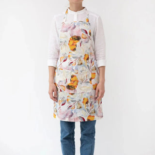 LIMITED EDITION Orange Flow Linen Daily Apron - Linen Tales B2B 