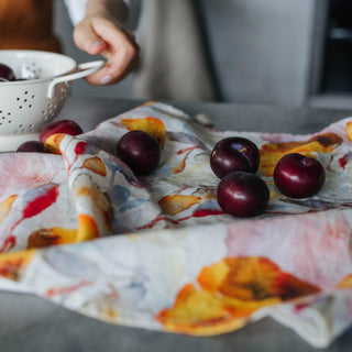 LIMITED EDITION Orange Flow Linen Kitchen Towel - Linen Tales B2B 3