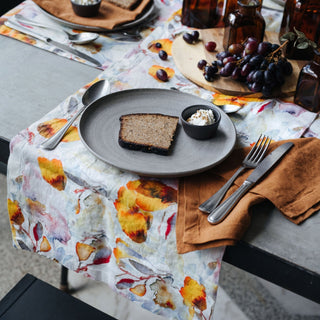 LIMITED EDITION Orange Flow Linen Table Runner - Linen Tales B2B 3