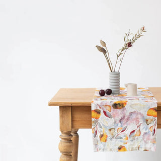 LIMITED EDITION Orange Flow Linen Table Runner - Linen Tales B2B 