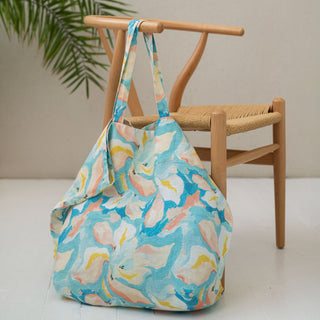 LIMITED EDITION Pastel Iris Linen Big Bag - Linen Tales B2B 