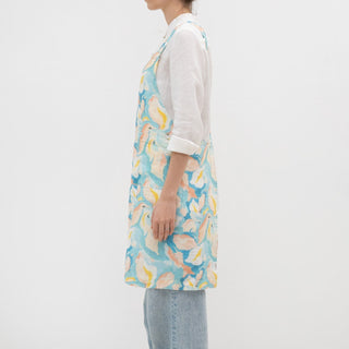 LIMITED EDITION Pastel Iris Linen Crossback Apron - Linen Tales B2B 3