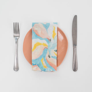 LIMITED EDITION Pastel Iris Linen Napkins Set of 2 - Linen Tales B2B 