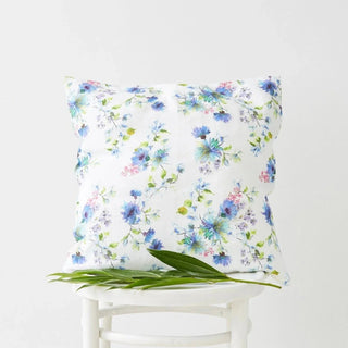 LIMITED EDITION White Flowers Linen Cushion Cover - Linen Tales B2B 
