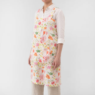 LIMITED EDITION Wildflower Flow Linen Pinafore Apron - Linen Tales B2B 
