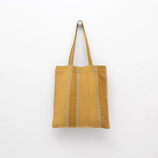 Linen Tales Amber Bronze Stripe Linen Tote Bag - Linen Tales B2B 