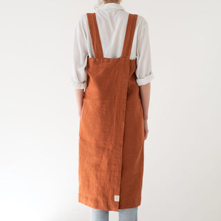 Linen Tales Baked Clay Linen Pinafore Apron - Linen Tales B2B 2