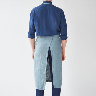 Linen Tales Blue Fog Linen Garcon Apron - Linen Tales B2B 