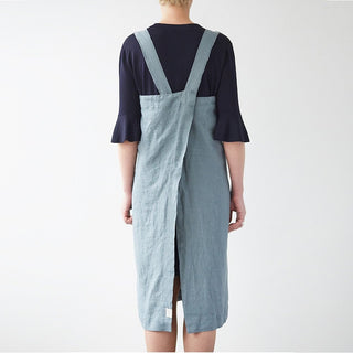 Linen Tales Blue Fog Linen Pinafore Apron - Linen Tales B2B 3