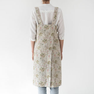 Linen Tales Botany on Light Natural Linen Pinafore Apron - Linen Tales B2B 3