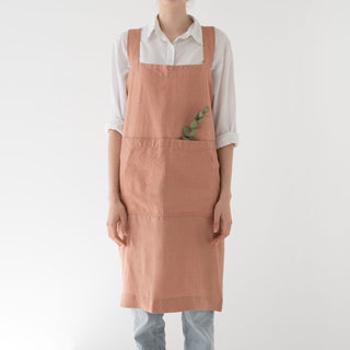 Linen Tales Cafe Creme Linen Pinafore Apron - Linen Tales B2B 