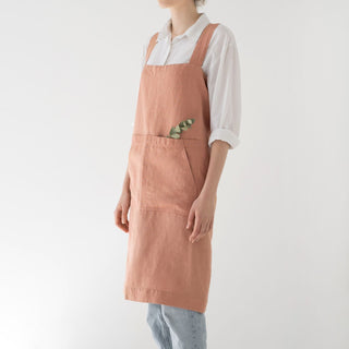 Linen Tales Cafe Creme Linen Pinafore Apron - Linen Tales B2B 3