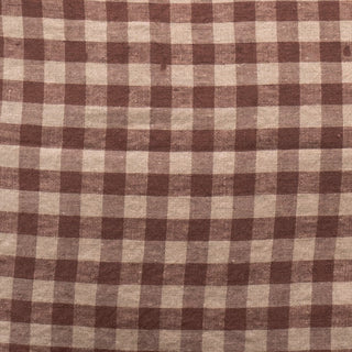 Linen Tales Chocolate Gingham Linen Garcon Apron - Linen Tales B2B 