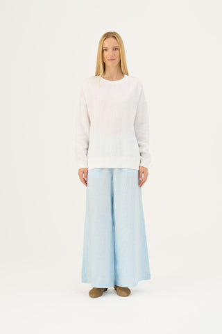 Linen Tales Closet Baby Blue Linen Zayn Trousers - Linen Tales B2B 
