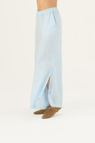 Linen Tales Closet Baby Blue Linen Zayn Trousers - Linen Tales B2B 4