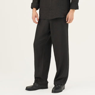 Linen Tales Closet Black Linen Sensus Trousers - Linen Tales B2B 1