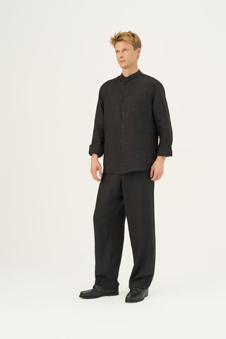 Linen Tales Closet Black Linen Sensus Trousers - Linen Tales B2B 2