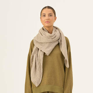 Linen Tales Closet Natural Linen Lupine Scarf - Linen Tales B2B 