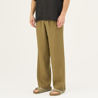 Linen Tales Closet Olive Khaki Linen Sensus Trousers - Linen Tales B2B 