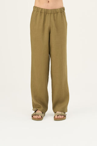 Linen Tales Closet Olive Khaki Linen Sensus Trousers - Linen Tales B2B 3