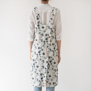 Linen Tales Eucalyptus Linen Pinafore Apron - Linen Tales B2B 