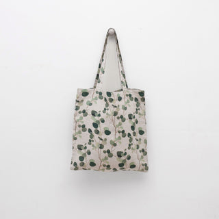 Linen Tales Eucalyptus on Light Natural Linen Tote Bag - Linen Tales B2B 3