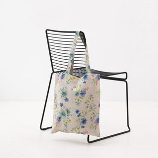 Linen Tales Flowers on Light Natural Linen Tote Bag - Linen Tales B2B 