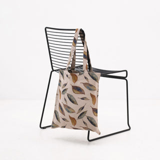 Linen Tales Golden Fall on Dark Natural Linen Tote Bag - Linen Tales B2B 