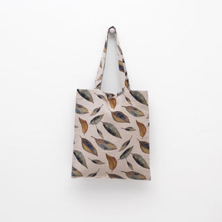 Linen Tales Golden Fall on Dark Natural Linen Tote Bag - Linen Tales B2B 