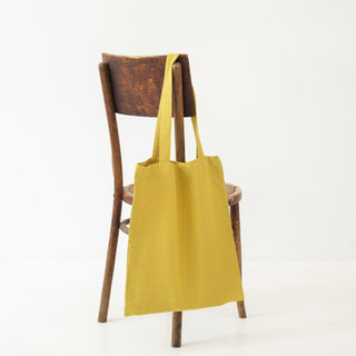 Linen Tales Lemon Curry Linen Tote Bag - Linen Tales B2B 1