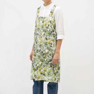 Linen Tales Lotus Linen Pinafore Apron - Linen Tales B2B 