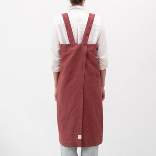 Linen Tales Marsala Linen Pinafore Apron - Linen Tales B2B 3